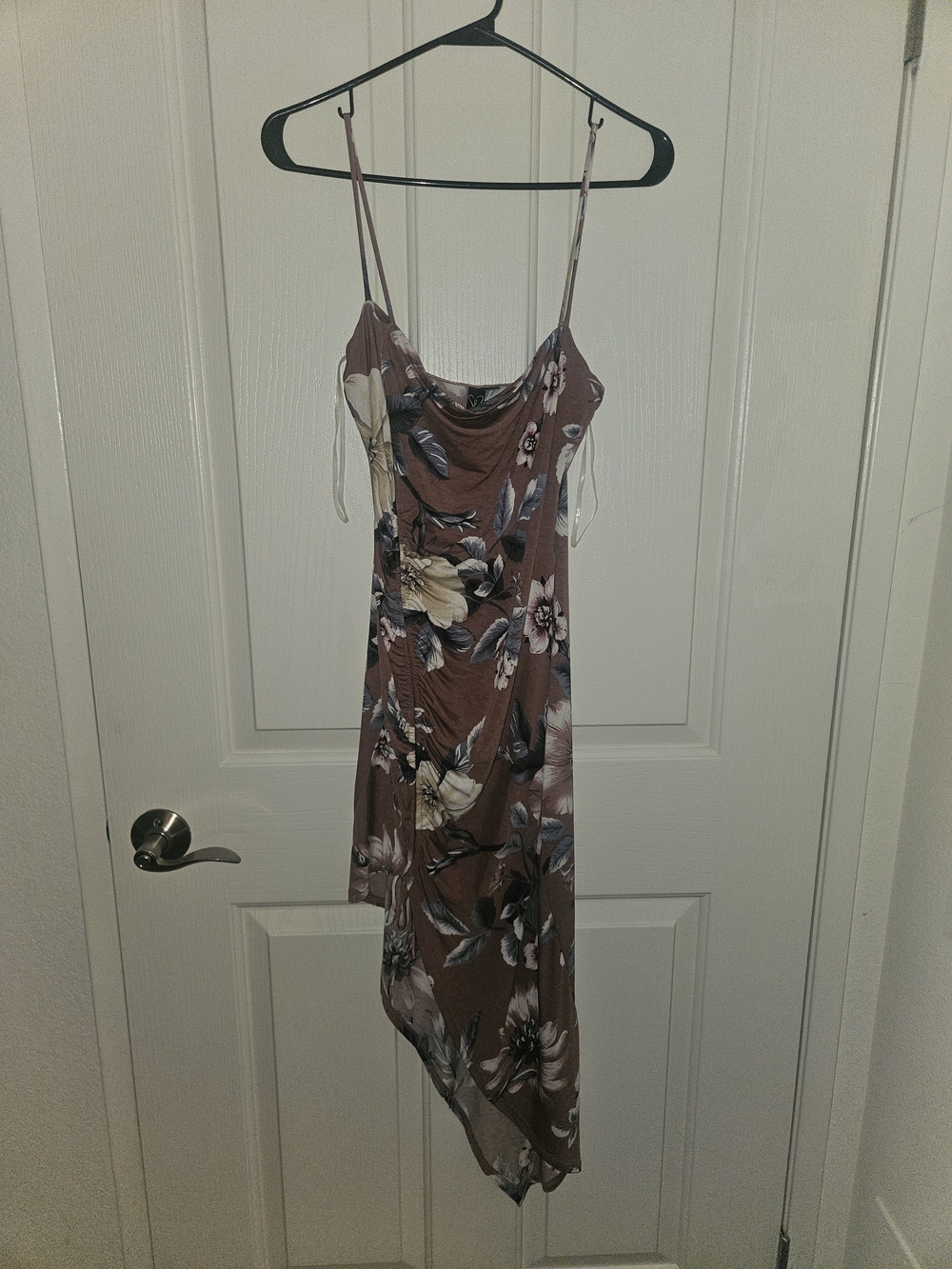 Windsor Dusty Mauve Floral Asymmetrical Slip Dress